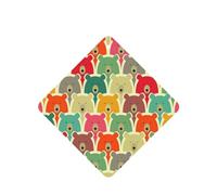 Poezjzw 4pcs Colorful Bears Pattern Lavender Scent Car Aroma Square Hanging Fragrance Applies To Closet Shoe