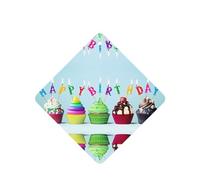 Poezjzw 4pcs Colorful Happy Birthday Cupcakes Pattern Lavender Scent Car Aroma Square Hanging Fragrance Applies To Closet Shoe
