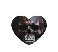 Poezjzw 4pcs Copper-Colored Skull Pattern Lavender Scent Car Aroma Heart Shape Hanging Fragrance Applies To Closet Shoe