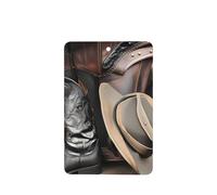 Poezjzw 4pcs Cowboy Black Hat Western Boots Pattern Lavender Scent Car Aroma Rectangle Hanging Fragrance Applies To Closet Shoe