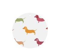 Poezjzw 4pcs Cute Dachshound Dogs Pattern Lavender Scent Car Aroma Round Shape Hanging Fragrance Applies To Closet Shoe