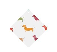 Poezjzw 4pcs Cute Dachshound Dogs Pattern Lavender Scent Car Aroma Square Hanging Fragrance Applies To Closet Shoe