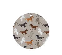 Poezjzw 4pcs Cute Horse Pattern Lavender Scent Car Aroma Round Shape Hanging Fragrance Applies To Closet Shoe