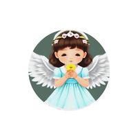 Poezjzw 4pcs Cute Little Angel Pattern Lavender Scent Car Aroma Round Shape Hanging Fragrance Applies To Closet Shoe