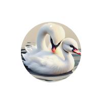 Poezjzw 4pcs Cute Little Swan Pattern Lavender Scent Car Aroma Round Shape Hanging Fragrance Applies To Closet Shoe