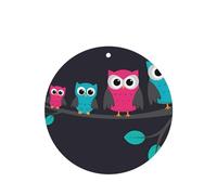 Poezjzw 4pcs Cute Owls Pattern Lavender Scent Car Aroma Round Shape Hanging Fragrance Applies To Closet Shoe