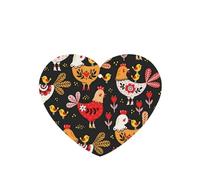 Poezjzw 4pcs Cute Rooster Chickens Pattern Lavender Scent Car Aroma Heart Shape Hanging Fragrance Applies To Closet Shoe