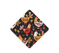 Poezjzw 4pcs Cute Rooster Chickens Pattern Lavender Scent Car Aroma Square Hanging Fragrance Applies To Closet Shoe
