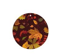 Poezjzw 4pcs Fall Autumn Leaves Pattern Lavender Scent Car Aroma Round Shape Hanging Fragrance Applies To Closet Shoe