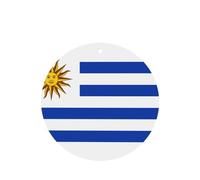 Poezjzw 4pcs Flag Of Uruguay Pattern Lavender Scent Car Aroma Round Shape Hanging Fragrance Applies To Closet Shoe