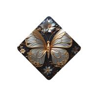 Poezjzw 4pcs Gold White Butterflies Pattern Lavender Scent Car Aroma Square Hanging Fragrance Applies To Closet Shoe