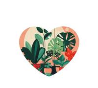 Poezjzw 4pcs Indoor Potted Green Plants Pattern Lavender Scent Car Aroma Heart Shape Hanging Fragrance Applies To Closet Shoe