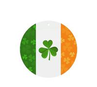 Poezjzw 4pcs Irish Flag Pattern Lavender Scent Car Aroma Round Shape Hanging Fragrance Applies To Closet Shoe