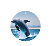 Poezjzw 4pcs Jumping Up Dolphins Pattern Lavender Scent Car Aroma Round Shape Hanging Fragrance Applies To Closet Shoe