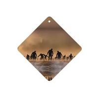 Poezjzw 4pcs Many Zombie Pattern Lavender Scent Car Aroma Square Hanging Fragrance Applies To Closet Shoe