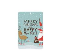 Poezjzw 4pcs Merry Christmas And Happy New Year Pattern Lavender Scent Car Aroma Rectangle Hanging Fragrance Applies To Closet Shoe