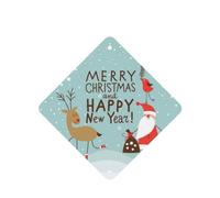 Poezjzw 4pcs Merry Christmas And Happy New Year Pattern Lavender Scent Car Aroma Square Hanging Fragrance Applies To Closet Shoe