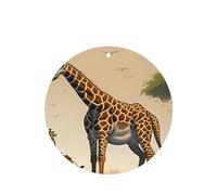 Poezjzw 4pcs Mother And Child Giraffe Pattern Lavender Scent Car Aroma Round Shape Hanging Fragrance Applies To Closet Shoe