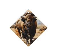 Poezjzw 4pcs North American Bison Herd Pattern Lavender Scent Car Aroma Square Hanging Fragrance Applies To Closet Shoe