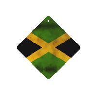 Poezjzw 4pcs Old Jamaican Flag Pattern Lavender Scent Car Aroma Square Hanging Fragrance Applies To Closet Shoe
