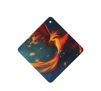 Poezjzw 4pcs Orange Red Phoenix Pattern Lavender Scent Car Aroma Square Hanging Fragrance Applies To Closet Shoe