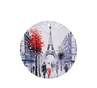 Poezjzw 4pcs Paris City Tree Eiffel Tower Art Pattern Lavender Scent Car Aroma Round Shape Hanging Fragrance Applies To Closet Shoe