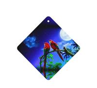 Poezjzw 4pcs Parrot Pattern Lavender Scent Car Aroma Square Hanging Fragrance Applies To Closet Shoe
