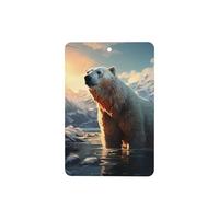 Poezjzw 4pcs Polar Bear In Winter Pattern Lavender Scent Car Aroma Rectangle Hanging Fragrance Applies To Closet Shoe