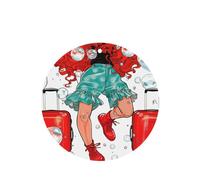 Poezjzw 4pcs Red Suitcase Traveler Pattern Lavender Scent Car Aroma Round Shape Hanging Fragrance Applies To Closet Shoe