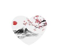 Poezjzw 4pcs Red Sun Hill, Japan Pattern Lavender Scent Car Aroma Heart Shape Hanging Fragrance Applies To Closet Shoe