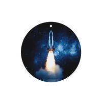 Poezjzw 4pcs Rocket Launch Pattern Lavender Scent Car Aroma Round Shape Hanging Fragrance Applies To Closet Shoe