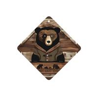 Poezjzw 4pcs Rustic Bear Pattern Lavender Scent Car Aroma Square Hanging Fragrance Applies To Closet Shoe