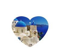 Poezjzw 4pcs Santorini Greek Island Sea View Pattern Lavender Scent Car Aroma Heart Shape Hanging Fragrance Applies To Closet Shoe