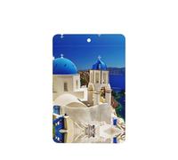Poezjzw 4pcs Santorini Greek Island Sea View Pattern Lavender Scent Car Aroma Rectangle Hanging Fragrance Applies To Closet Shoe