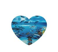 Poezjzw 4pcs Sea Blue Marine Life Pattern Lavender Scent Car Aroma Heart Shape Hanging Fragrance Applies To Closet Shoe
