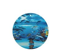 Poezjzw 4pcs Sea Blue Marine Life Pattern Lavender Scent Car Aroma Round Shape Hanging Fragrance Applies To Closet Shoe