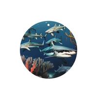 Poezjzw 4pcs Sharks Under The Sea Pattern Lavender Scent Car Aroma Round Shape Hanging Fragrance Applies To Closet Shoe