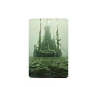 Poezjzw 4pcs Shipwreck In The Deep Pattern Lavender Scent Car Aroma Rectangle Hanging Fragrance Applies To Closet Shoe