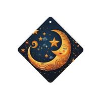 Poezjzw 4pcs Sleeping Moon Star Pattern Lavender Scent Car Aroma Square Hanging Fragrance Applies To Closet Shoe