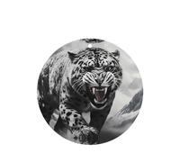 Poezjzw 4pcs Snow Leopard In Ice Field Pattern Lavender Scent Car Aroma Round Shape Hanging Fragrance Applies To Closet Shoe