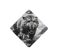 Poezjzw 4pcs Snow Leopard In Ice Field Pattern Lavender Scent Car Aroma Square Hanging Fragrance Applies To Closet Shoe