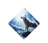 Poezjzw 4pcs Snow Wolf At The Peak Pattern Lavender Scent Car Aroma Square Hanging Fragrance Applies To Closet Shoe