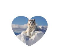 Poezjzw 4pcs Snowy Mountain White Tiger Pattern Lavender Scent Car Aroma Heart Shape Hanging Fragrance Applies To Closet Shoe
