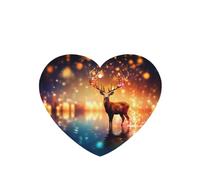 Poezjzw 4pcs Spirit Deer In The Starlight Pattern Lavender Scent Car Aroma Heart Shape Hanging Fragrance Applies To Closet Shoe