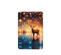 Poezjzw 4pcs Spirit Deer In The Starlight Pattern Lavender Scent Car Aroma Rectangle Hanging Fragrance Applies To Closet Shoe