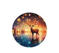Poezjzw 4pcs Spirit Deer In The Starlight Pattern Lavender Scent Car Aroma Round Shape Hanging Fragrance Applies To Closet Shoe