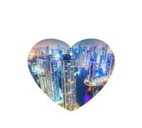 Poezjzw 4pcs Splendid City Pattern Lavender Scent Car Aroma Heart Shape Hanging Fragrance Applies To Closet Shoe