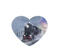 Poezjzw 4pcs Steam Train Depart Sunset Pattern Lavender Scent Car Aroma Heart Shape Hanging Fragrance Applies To Closet Shoe