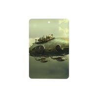 Poezjzw 4pcs Steam Whale Airship Pattern Lavender Scent Car Aroma Rectangle Hanging Fragrance Applies To Closet Shoe