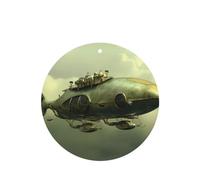 Poezjzw 4pcs Steam Whale Airship Pattern Lavender Scent Car Aroma Round Shape Hanging Fragrance Applies To Closet Shoe
